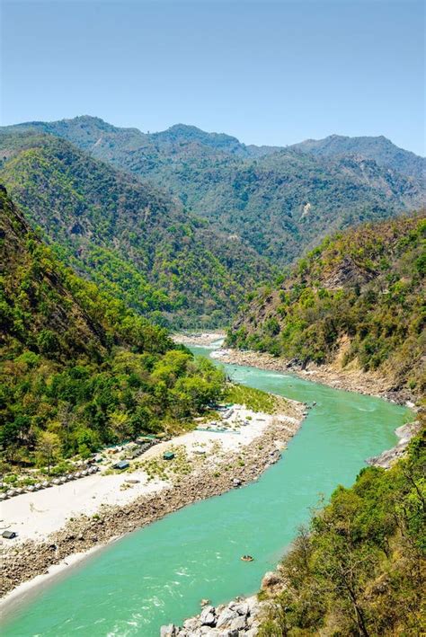 Holy Ganges River Flows in a Valley, India Stock Image - Image of rocks, travel: 40839089