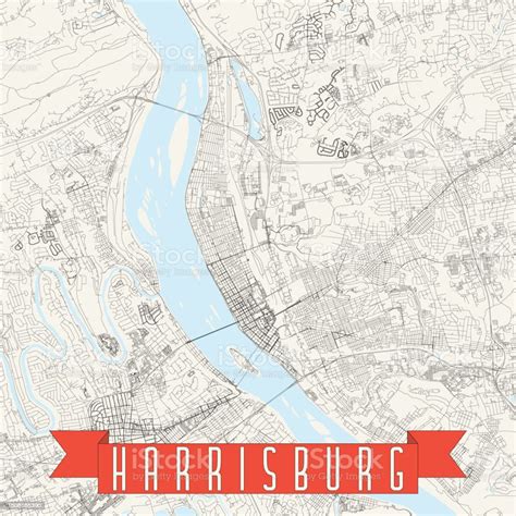 Harrisburg Pennsylvania Usa Vector Map Stock Illustration - Download ...