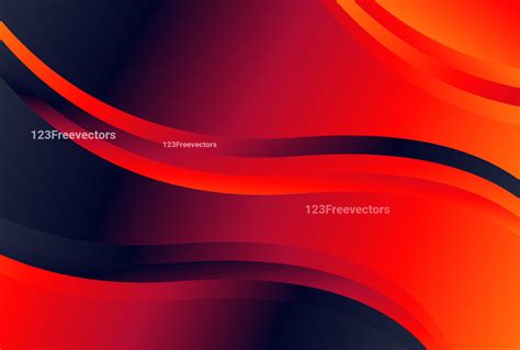 Abstract Black Red and Orange Gradient Wavy Background Vector