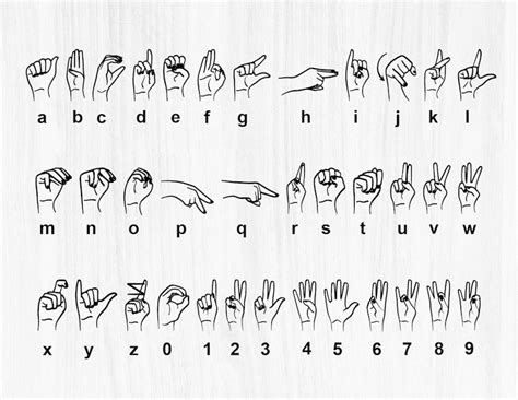 American Sign Language SVG TTF American Sign Language Font - Etsy Canada