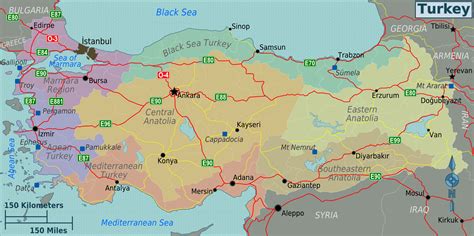 Turkey Regions Map • Mapsof.net