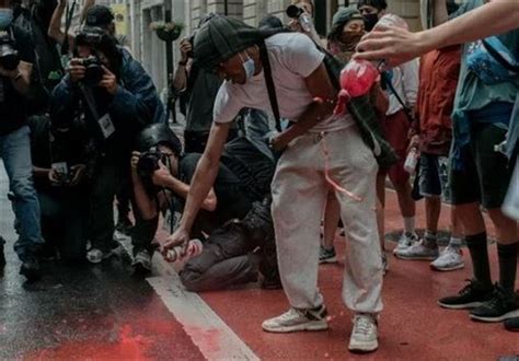Anti-Racism Protesters Splash Red Paint on NYC Streets to Symbolize ...