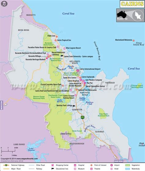 Cairns Map, Australia Australia Capital, Australia Map, Tourist Spots, Tourist Places, Beautiful ...