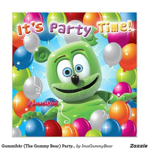 Gummibär (The Gummy Bear) Party Invitation Colorful Birthday Party, Bear Birthday Party, Bear ...