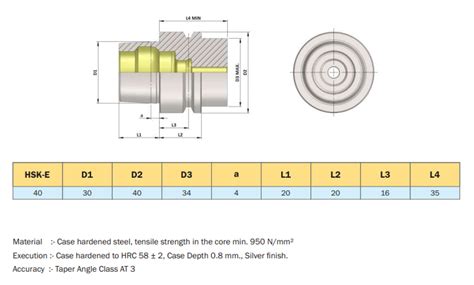 HSK-E40 Tool Holders (DIN 69893 - 5)