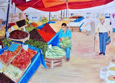 Fruit Market Painting by Fiona Bradley - Fine Art America