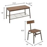 Karmas Product 6 Piece Dining Room Table Set Wooden Kitchen Table and 4 Chairs With Metal Legs ...