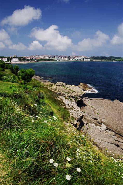 Cantabrian Coast in Santander, the Bay of Biscay, Atlantic Ocean, Spain ...