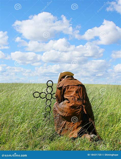 Cowboy Praying stock photo. Image of person, religion - 18431720