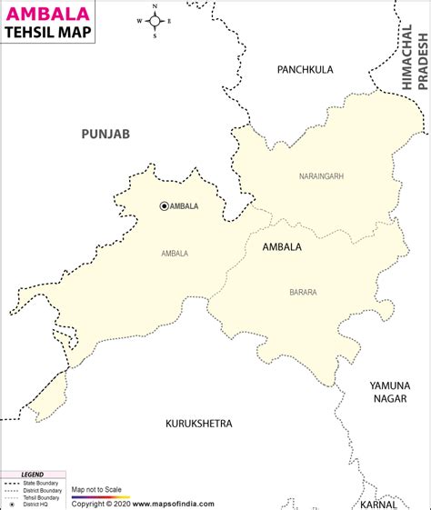 Ambala Tehsil Map