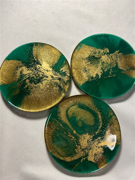 Resin Coasters Set of 3 Handmade | Etsy