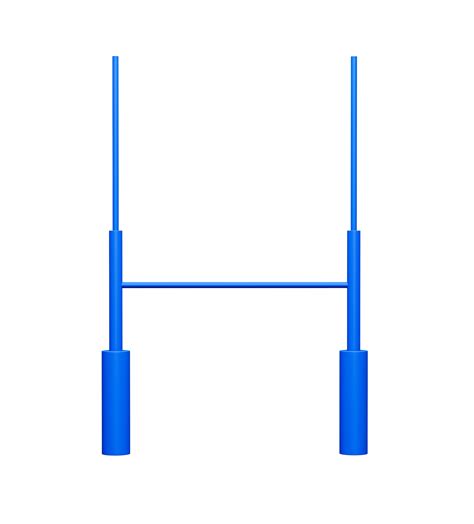 Isolated rugby posts with Blue padding American football goal post 3d illustration 23985379 PNG