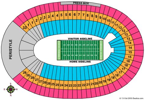 Los Angeles Memorial Coliseum Seating Chart | Los Angeles Memorial ...