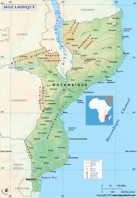 Mozambique Map - Answers