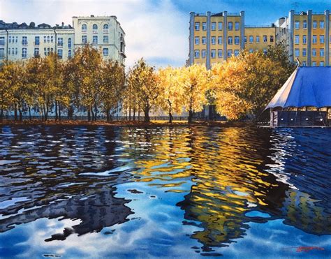 "Clean Ponds. Moscow", Igor Dubovoy, Watercolor, 2018, 44x70cm : r/Art