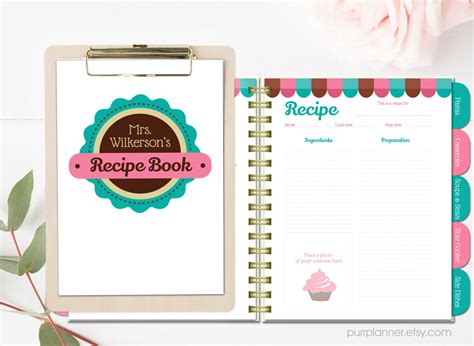 Personalized cook book custom recipe book printable recipe | Etsy