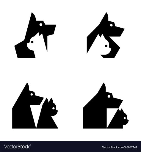 Set of dog and cat logo Royalty Free Vector Image