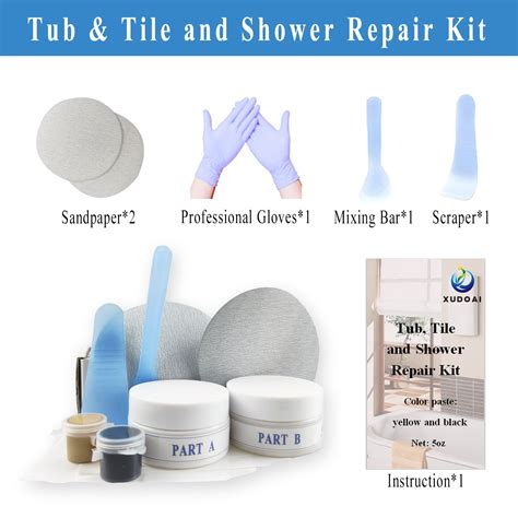 Tub, Tile and Shower Repair Kit, 5oz Fiberglass Porcelain Acrylic Bath – XUDOAI