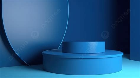 3d Illustration Of A Podium On A Blue Background, 3d Blue Scene ...