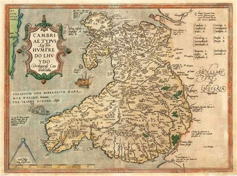 Old map of Wales | Old maps | Pinterest