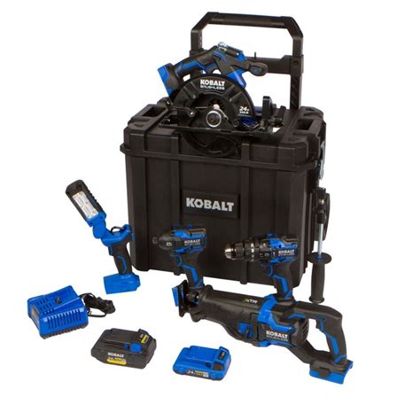 Kobalt XTR 5-Tool 24-Volt Max Brushless Power Tool Combo Kit with Hard Case (Charger Included ...