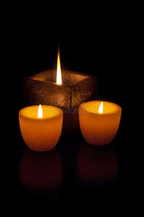 Relaxing candles stock image. Image of flames, three - 28401973