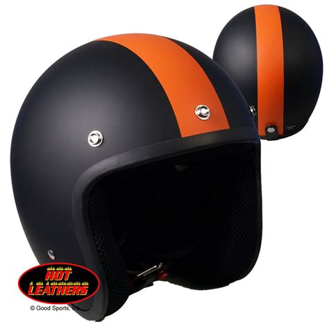 Hot Leathers Retro Orange Stripe Matte Black Helmet | Matte black helmet, Helmet, Womens ...