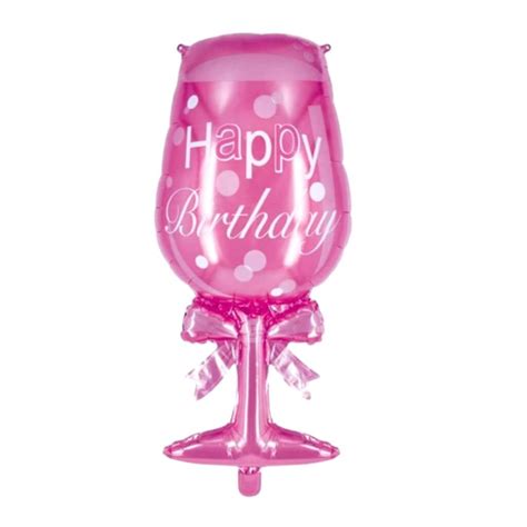 Jumbo Pink Happy Birthday Glass Foil Party Balloon