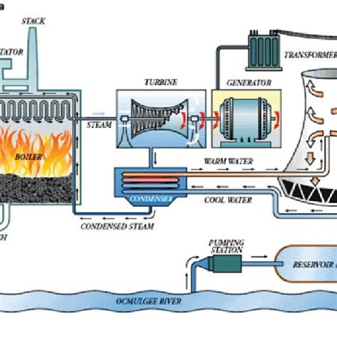 3 Schematic diagram of an ideal coal-fired thermal power plant. Adapted... | Download Scientific ...