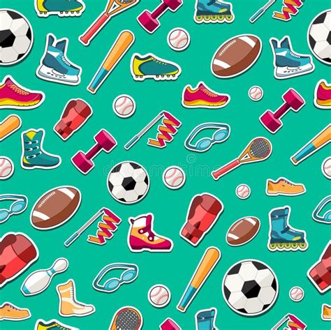 Circular Concept Sports Equipment Sticker Stock Illustrations – 36 ...