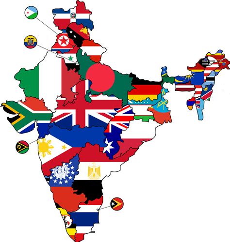 Flag Map of Indian States | A map of India, with each state … | Flickr