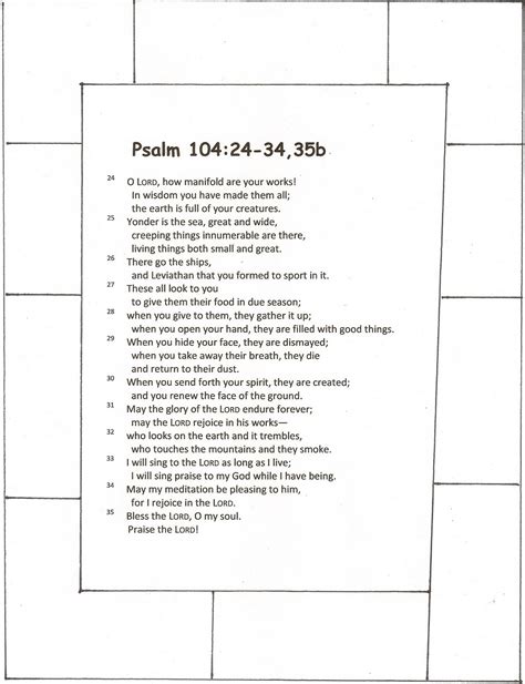 Write Your Own Psalm Worksheet