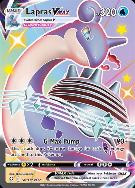 Pokemon Shining Fates Single Card Shiny Rare Lapras VMAX SV111 - ToyWiz