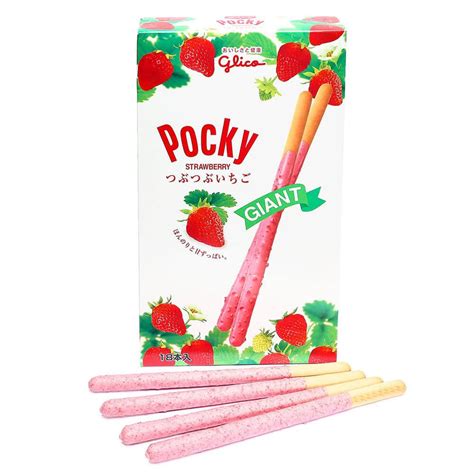 Pocky - Giant Strawberry Cream Covered Biscuit Sticks Packs: 15-Piece ...