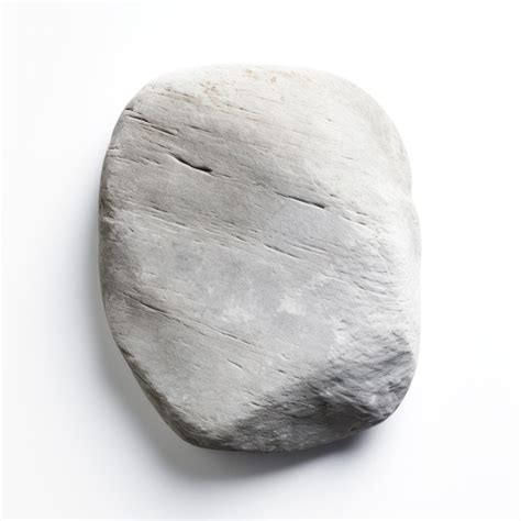 Premium Photo | Gray stone in a tablet shape on white background