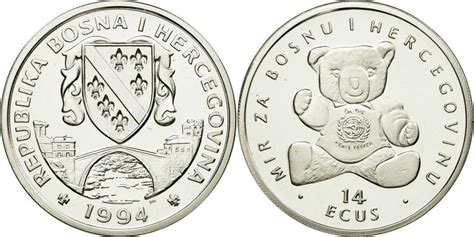 Coin, Bosnia - Herzegovina, 14 Ecus, 1994, , Silver, KM:83 | European Coins