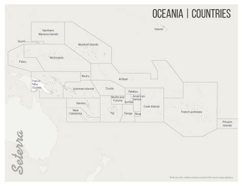 Oceania: Countries and Territories Printables - Seterra