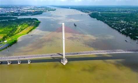 Can Tho Bridge, Can Tho City, Vietnam, Aerial View Stock Photo - Image ...