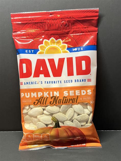 (1 Pack) DAVID Pumpkin Seeds Roasted & Salted All Natural & Salted 2 OZ ...