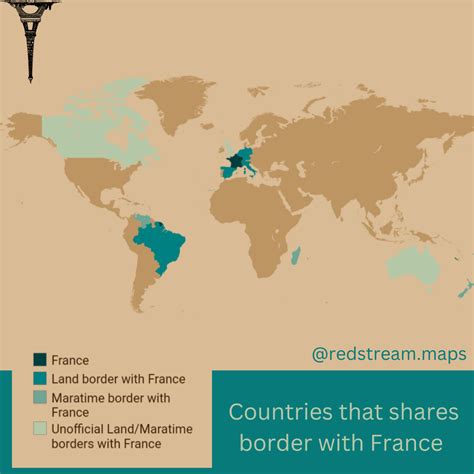 Countries that shares border with France. by... - Maps on the Web