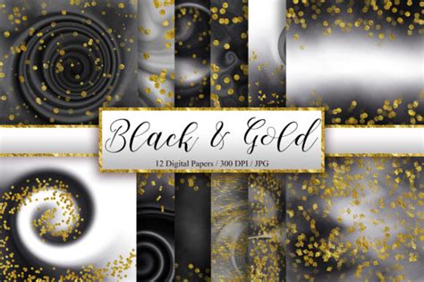 Black Ombre Gold Glitter Background Graphic by PinkPearly · Creative ...