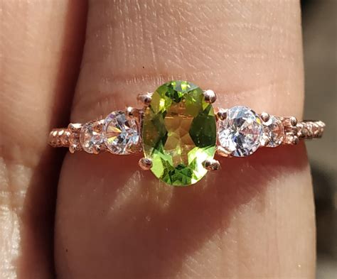 Natural Peridot Ring Oval Cut Designer Ring 925 Sterling | Etsy