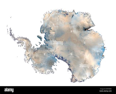 Satellite Image Of Antarctica Isolated On White Background Stock Photo ...