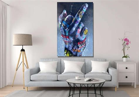 Middle Finger Graffiti Poster Middle Finger Graffiti Canvas - Etsy