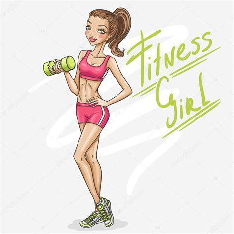 Cartoon Fitness girl — Stock Vector © karinacornelius #75556805