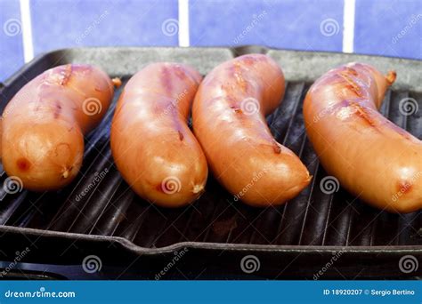 Knackwurst on the Grill stock image. Image of sausage - 18920207