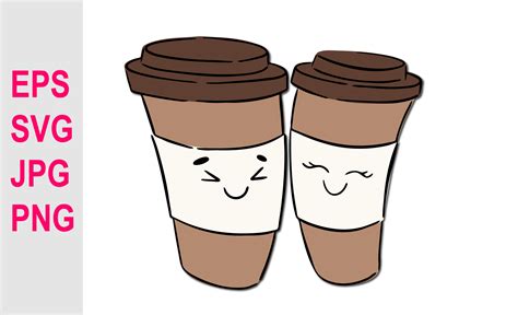 Cartoon Coffee Cup Illustration SVG. Graphic by ClothingArtStudio · Creative Fabrica