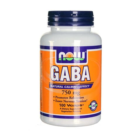 Now Foods GABA - 750 mg - 100 Vegetarian Capsules - eVitamins UK