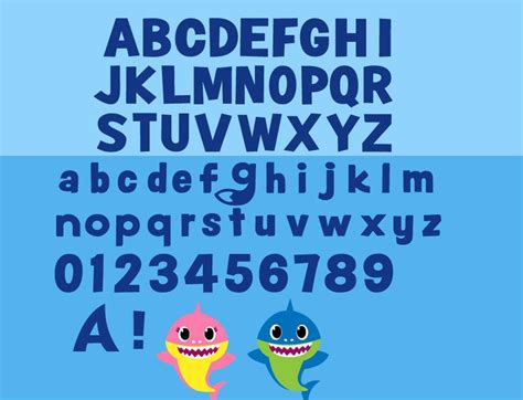 Baby Shark Font Baby Shark SVG Baby Shark Clipart Alphabet | Etsy