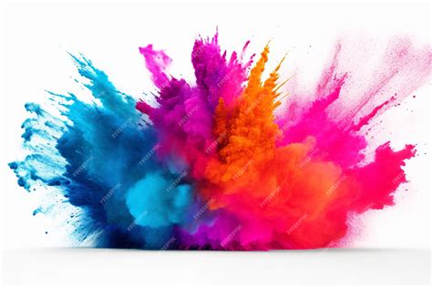 Premium Photo | Colored powder explosion on a white background